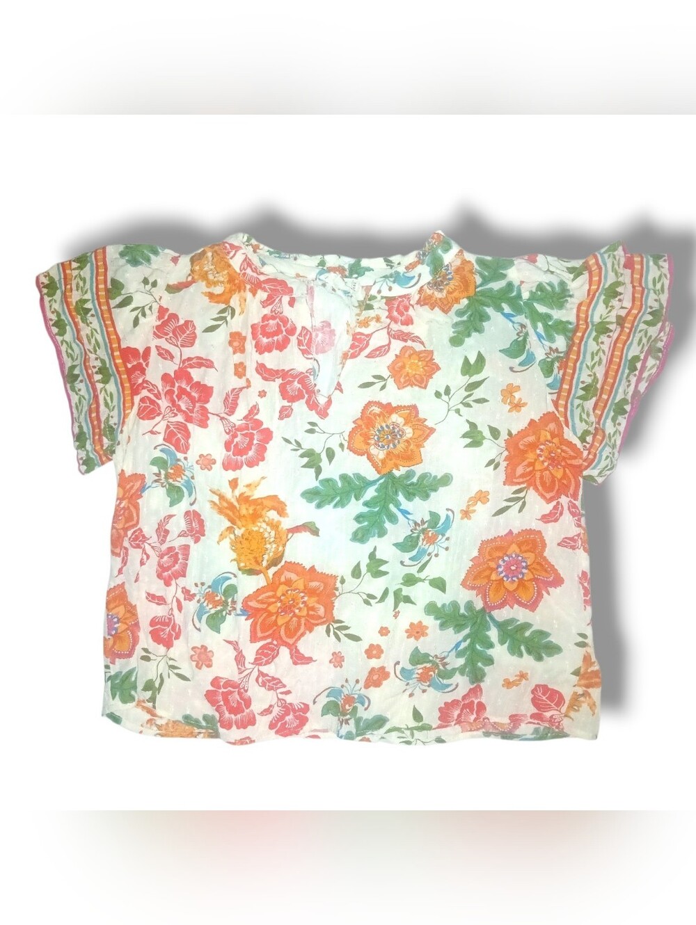 NWOT Artelier Nicole Miller Floral Blouse, Size Large